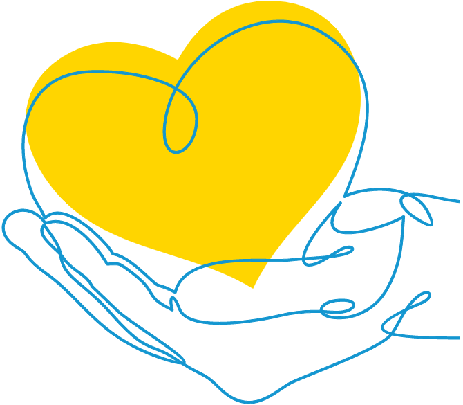 Hand with yellow heart