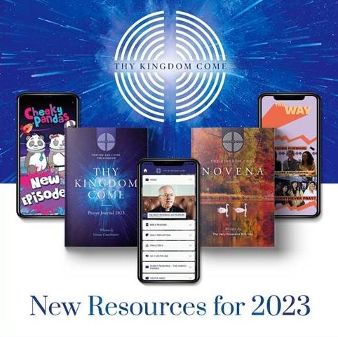 Thy Kingdom Come, New resources for 2023 - Image of Prayer Journal and Novena books as well as online resources.